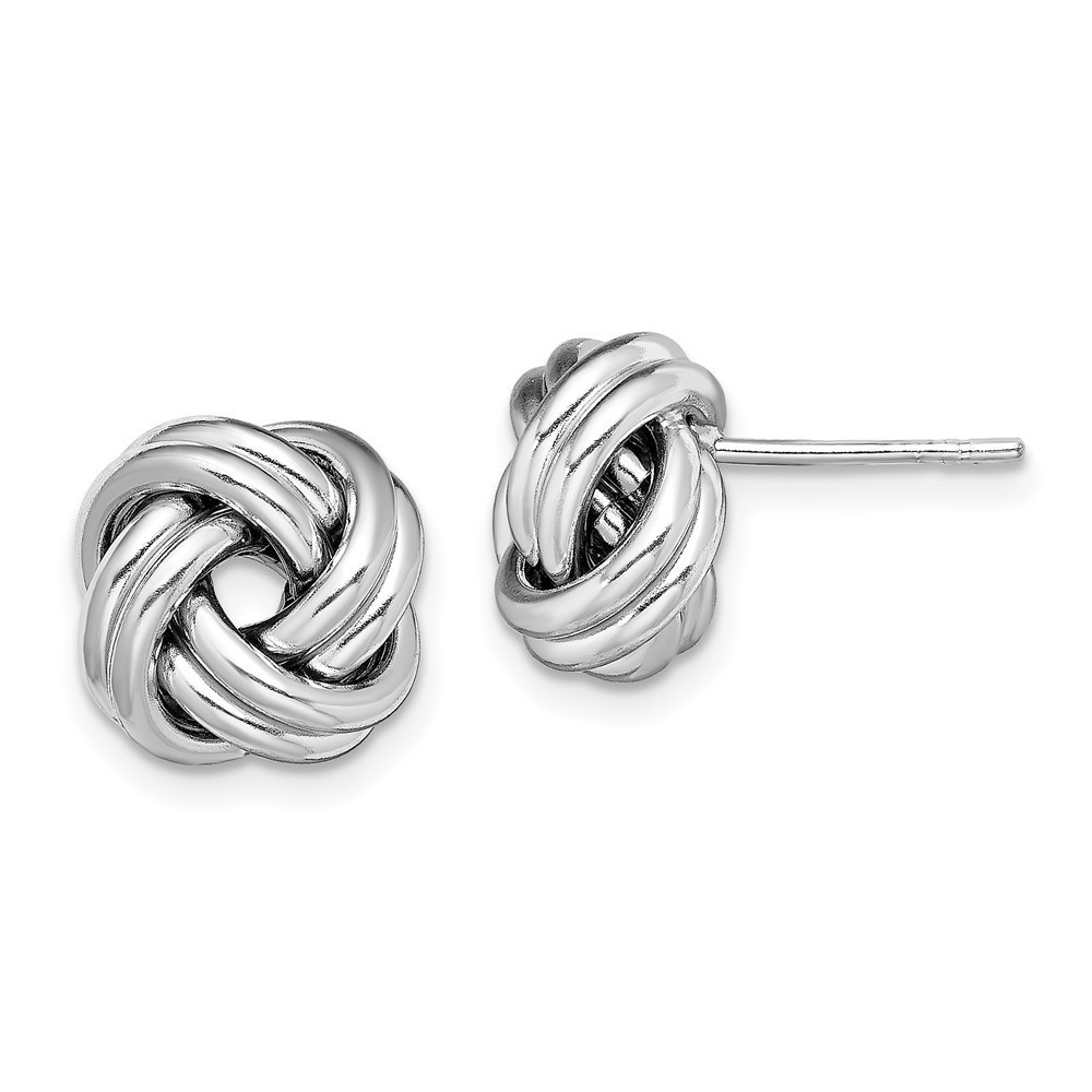 925 Sterling Silver Rhodium Plated Polished Love Knot Post Earrings 95$